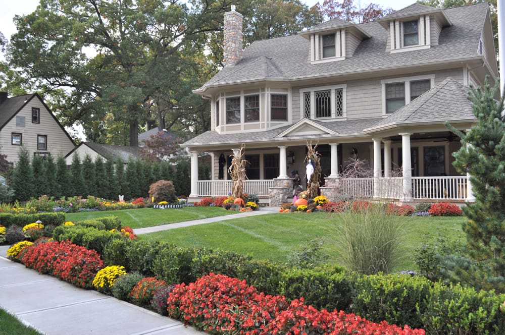 Fall Front Yard Garden Design Services, By Design Landscaping Nj