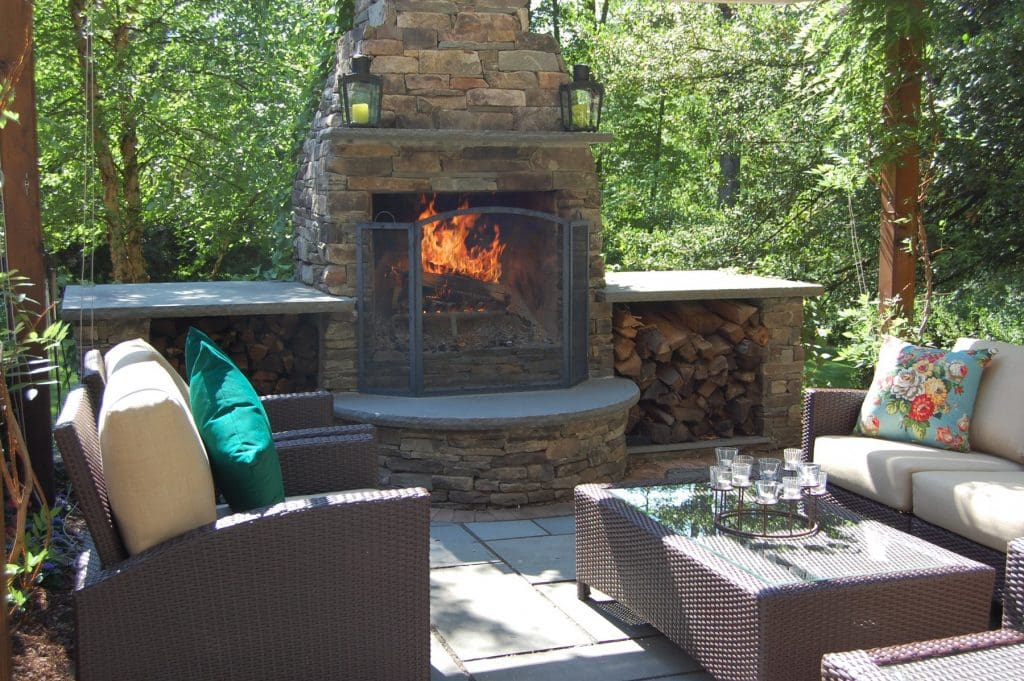 outdoor fireplace