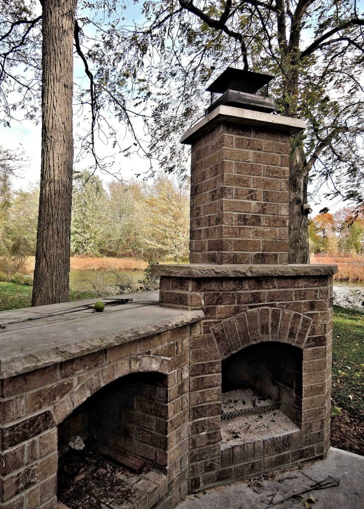 outdoor fireplace