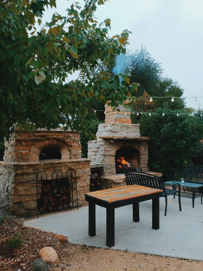 outdoor fireplace